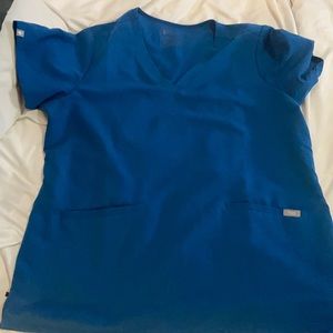 Figs Alps Blue Casma Scrub Top Size Large